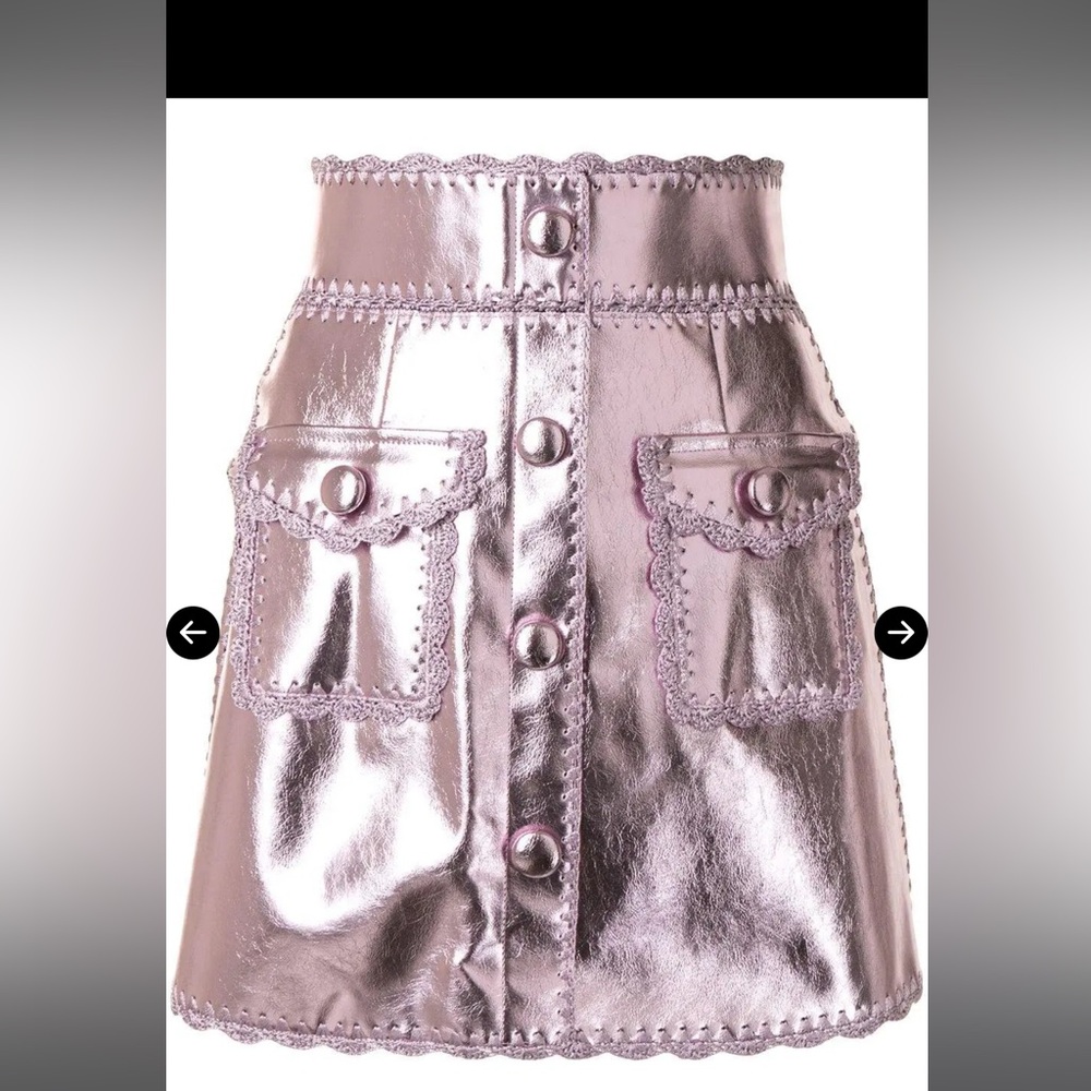 Alice McCall Cool Cat Metallic Skirt - Priscilla Pink  ￼
Size AUS 12 US 8